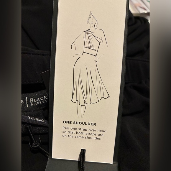 White House Black Market Genesis Convertible Black Dress Size 10 Knee Length NWT - Picture 14 of 16